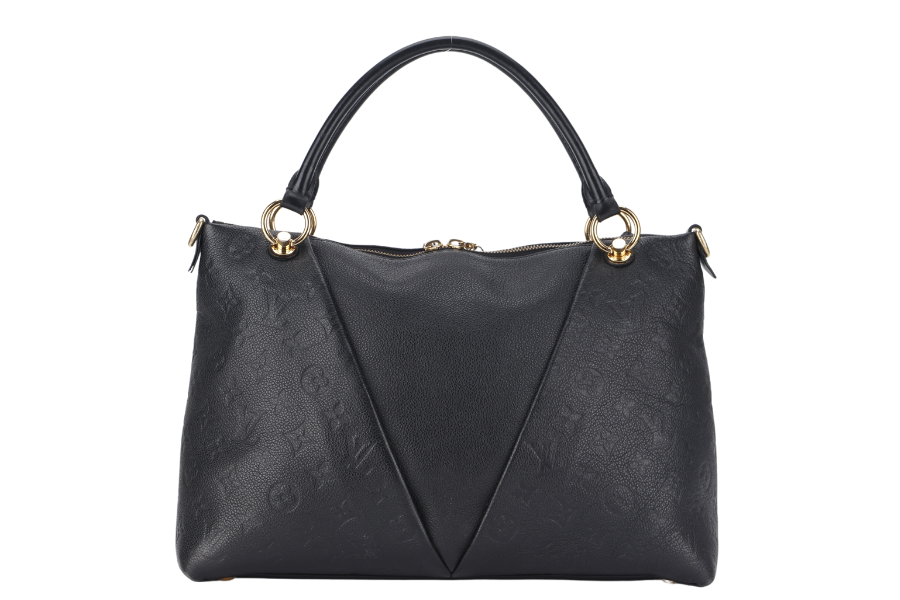 LOUIS VUITTON "V" TOTE MM (M44421) BLACK EMPREINTE LEATHER GOLD HARDWARE WITH STRAP