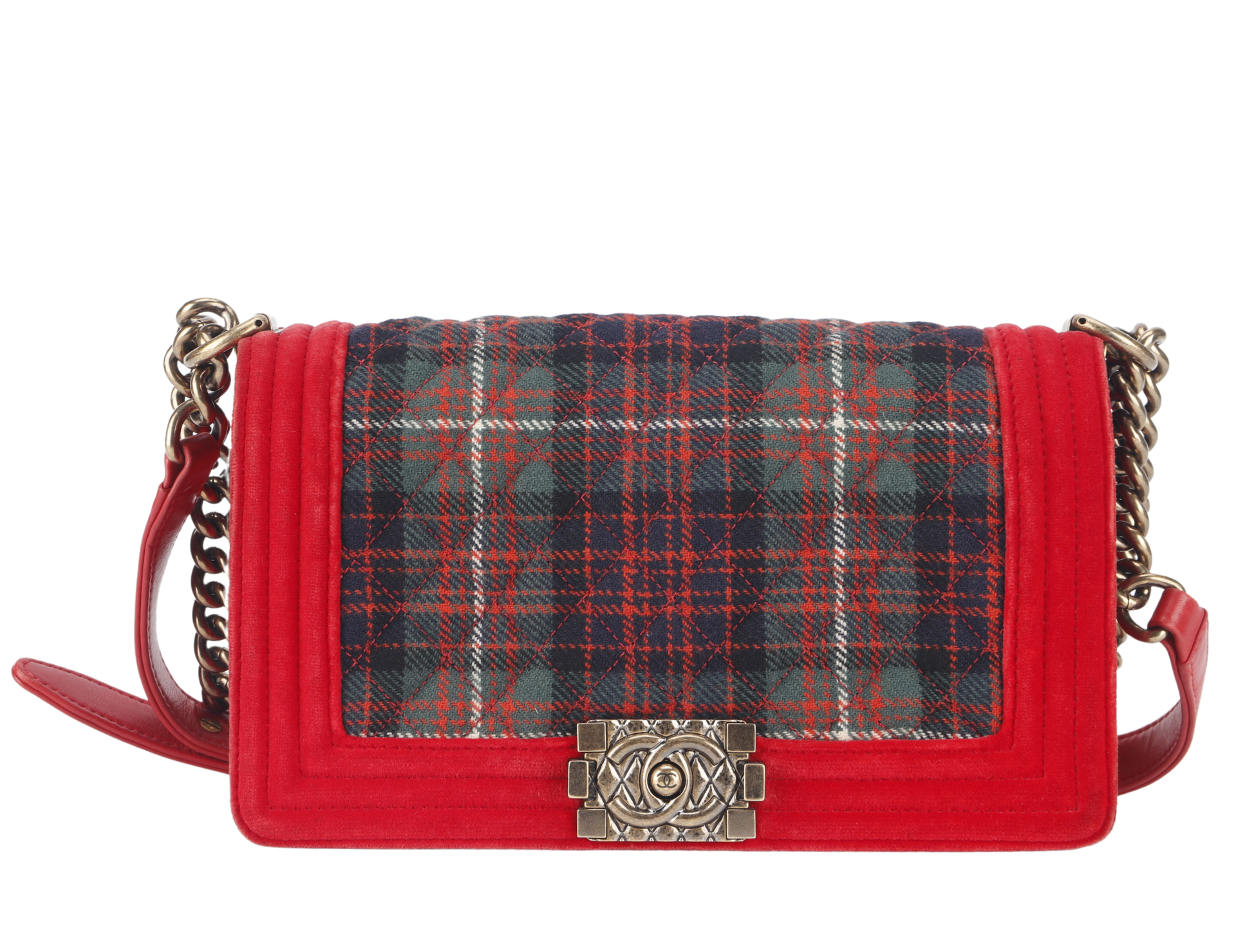 CHANEL LEBOY TWEED (1817xxxx) MULTICOLOUR CROSSBODY BAG GOLD HARDWARE NO DUST COVER