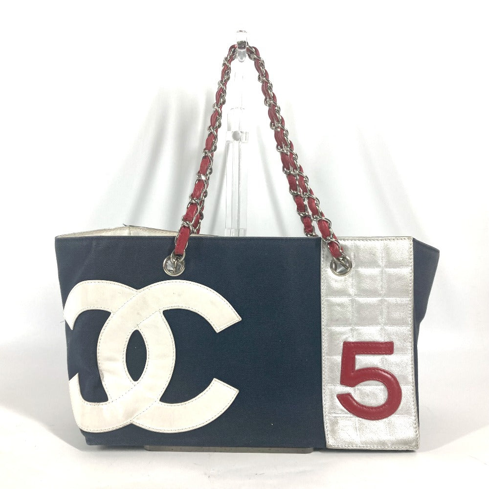 CHANEL Shoulder Bag canvas Navy Shoulder CC COCO Mark NO5