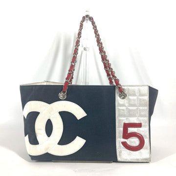 CHANEL Shoulder Bag canvas Navy Shoulder CC COCO Mark NO5