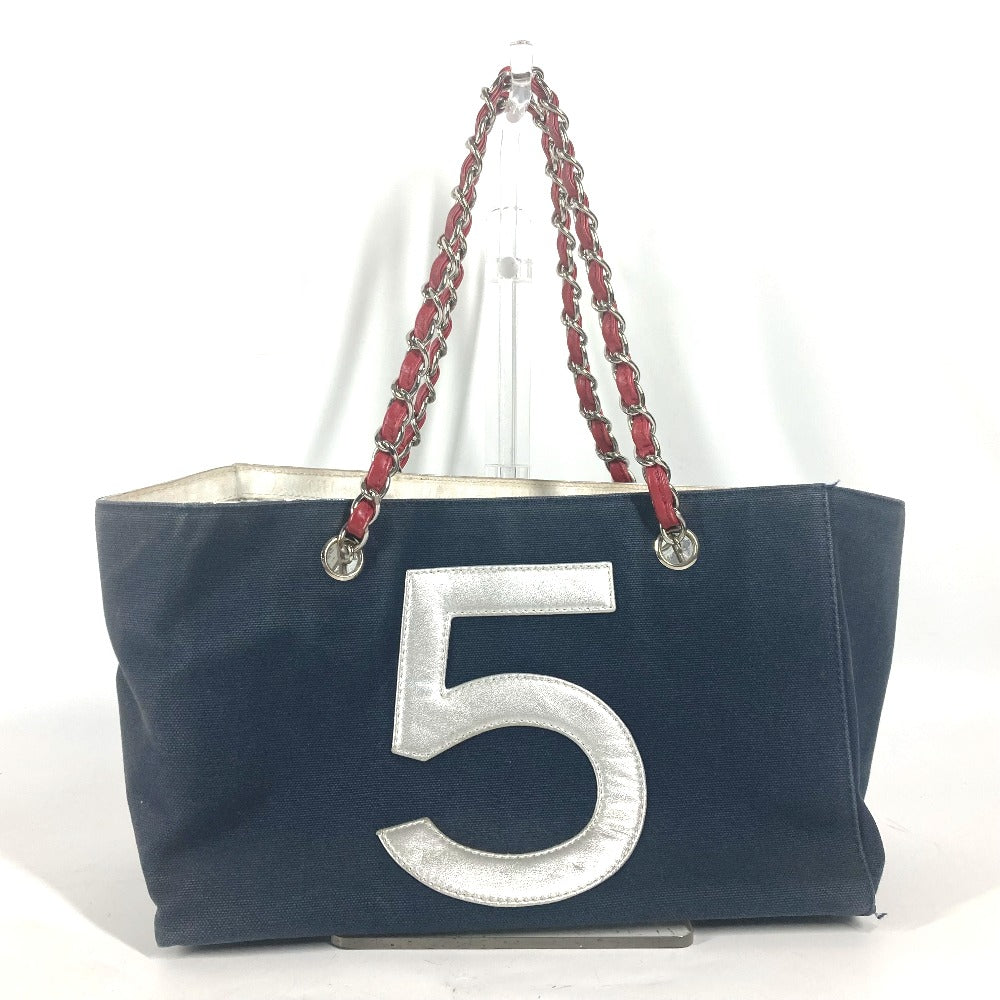 CHANEL Shoulder Bag canvas Navy Shoulder CC COCO Mark NO5