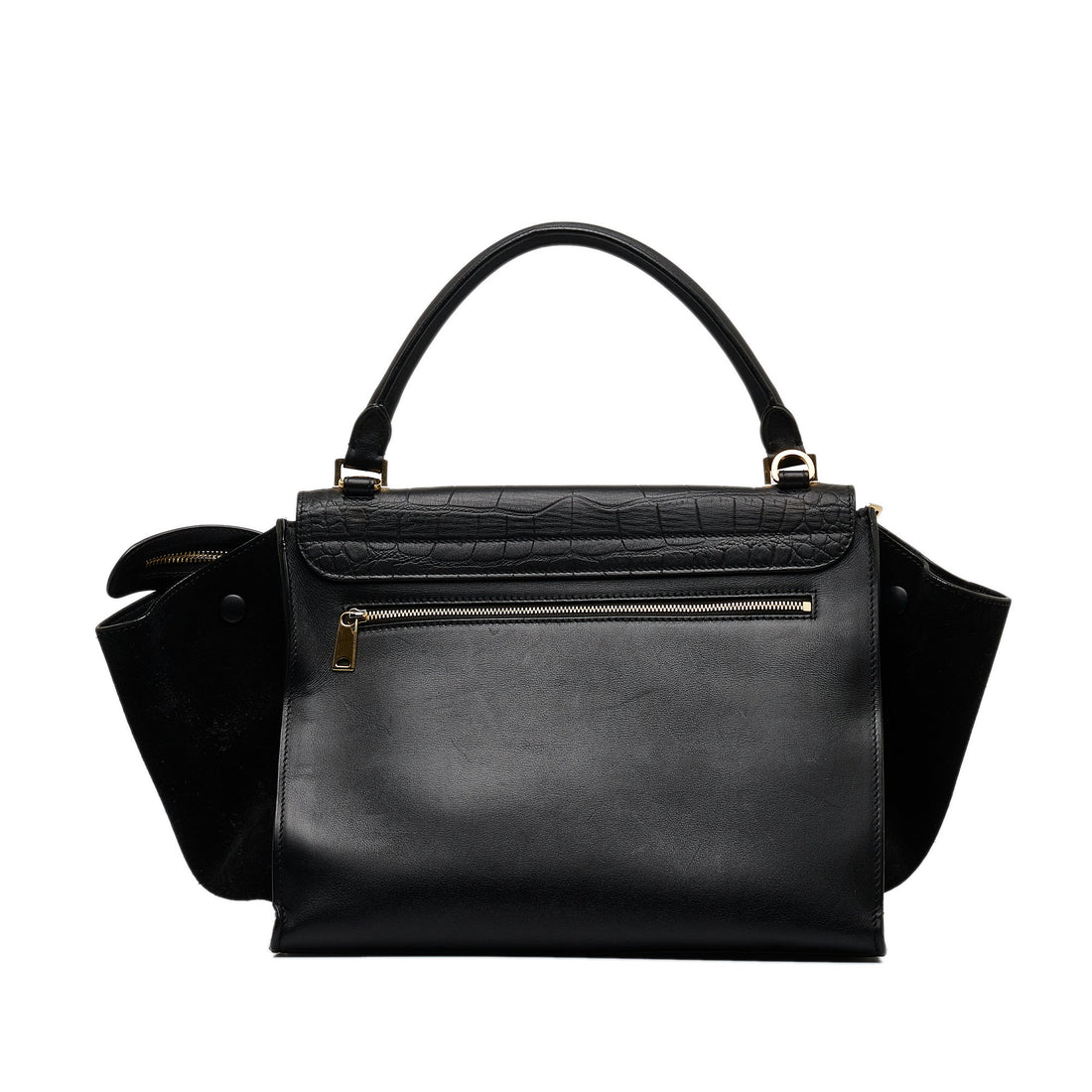 Celine Small Croc Embossed Trapeze Satchel