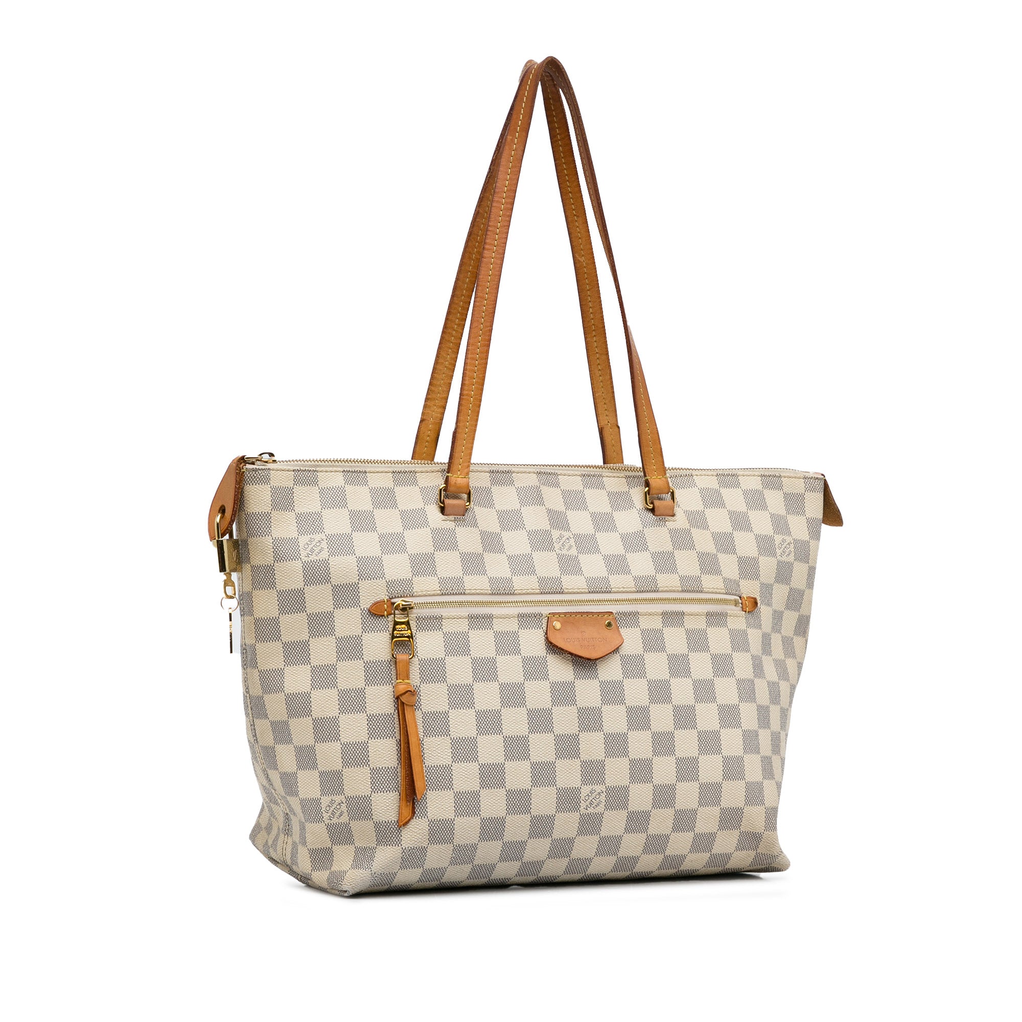White Louis Vuitton Damier Azur Iena MM Tote Bag