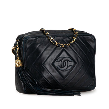 Chanel CC Diamond Quilted Lambskin Tassel Crossbody Crossbody Bag
