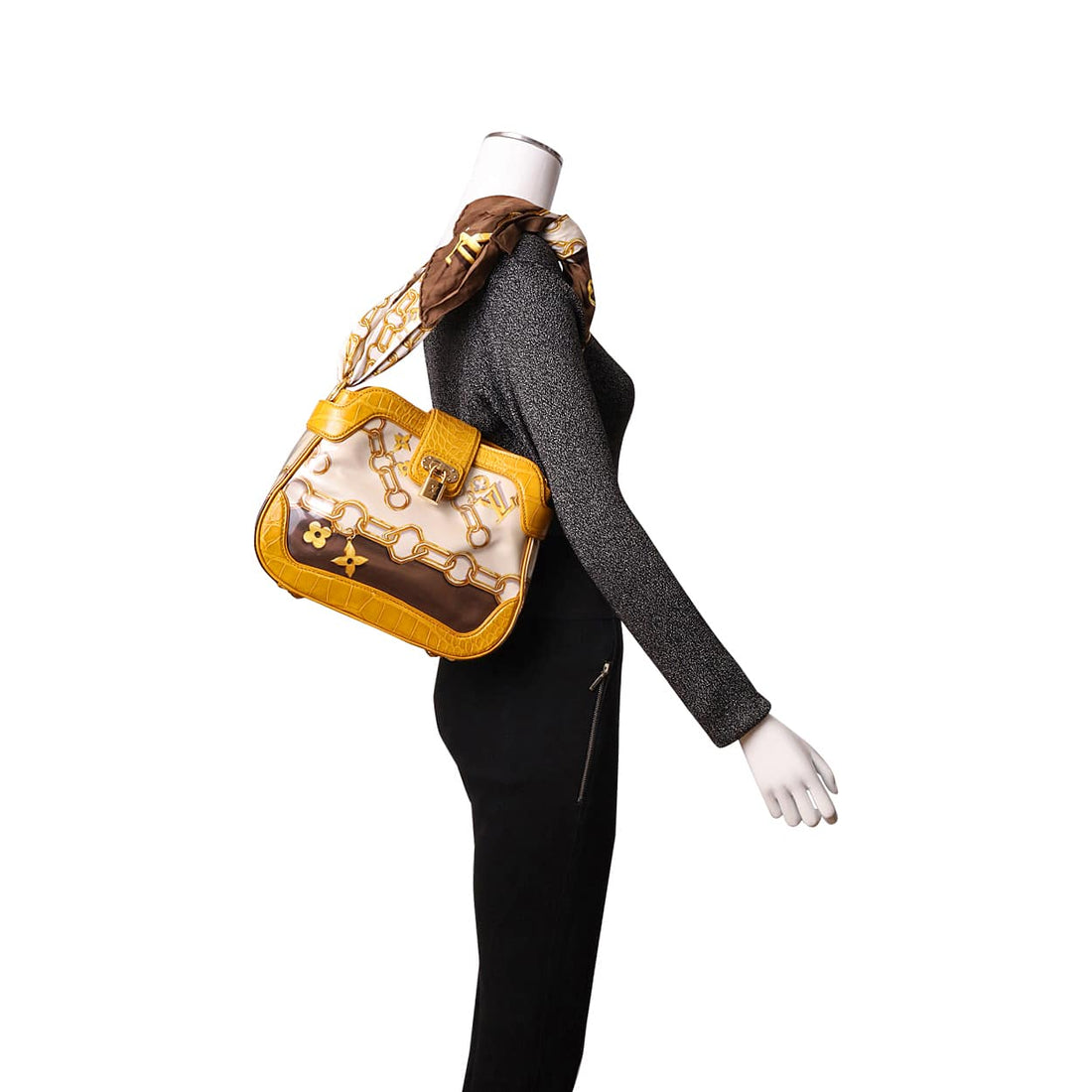 LOUIS VUITTON Alligator Linda Shoulder Bag Yellow/Brown - Limited Edition