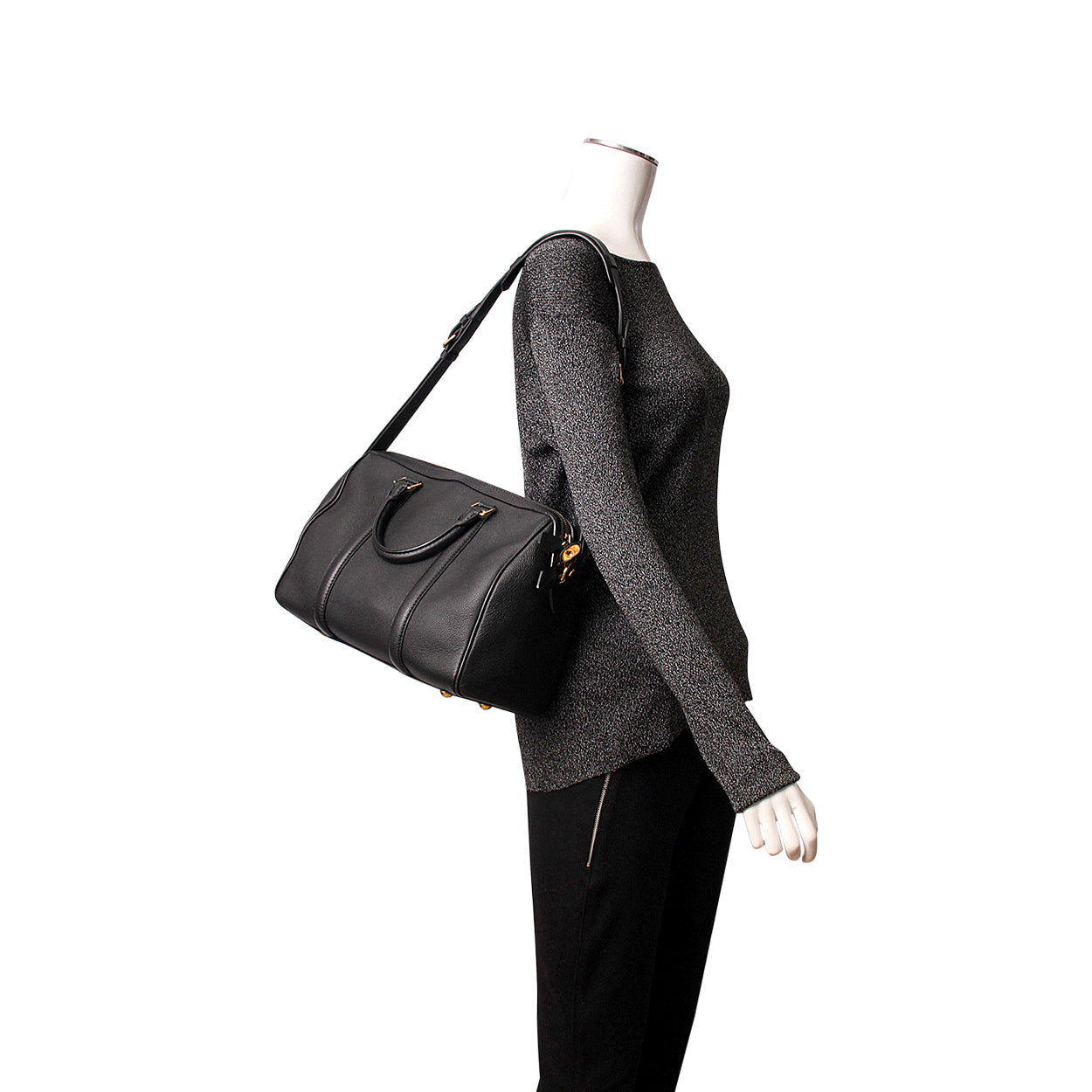 LOUIS VUITTON Leather Sofia Coppola MM Black