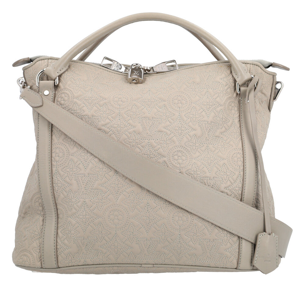 LOUIS VUITTON Monogram Leather Antheia Ixia MM Gris Clair