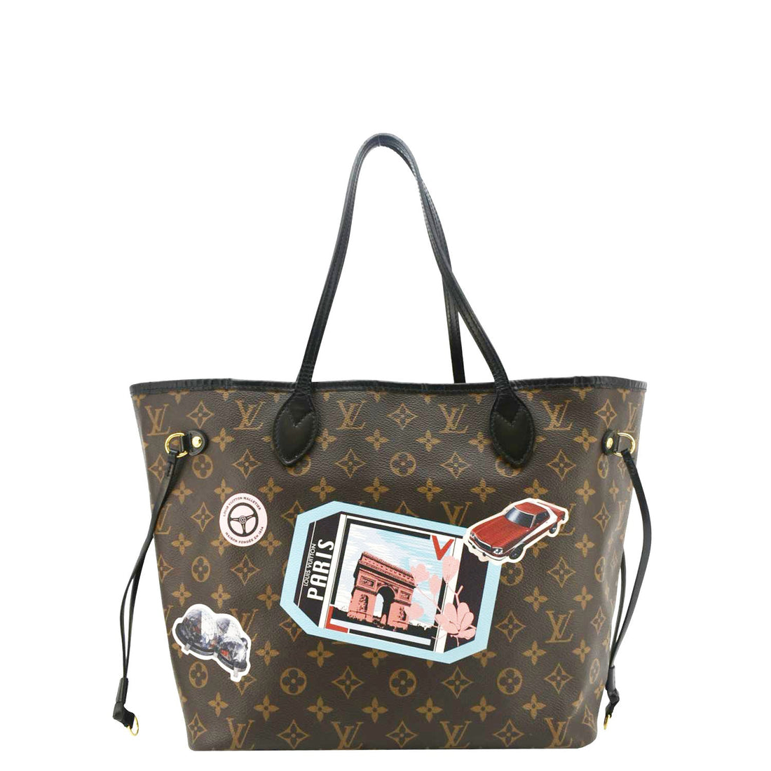 LOUIS VUITTON World Tour Neverfull MM Monogram Canvas Tote Shoulder Bag Brown