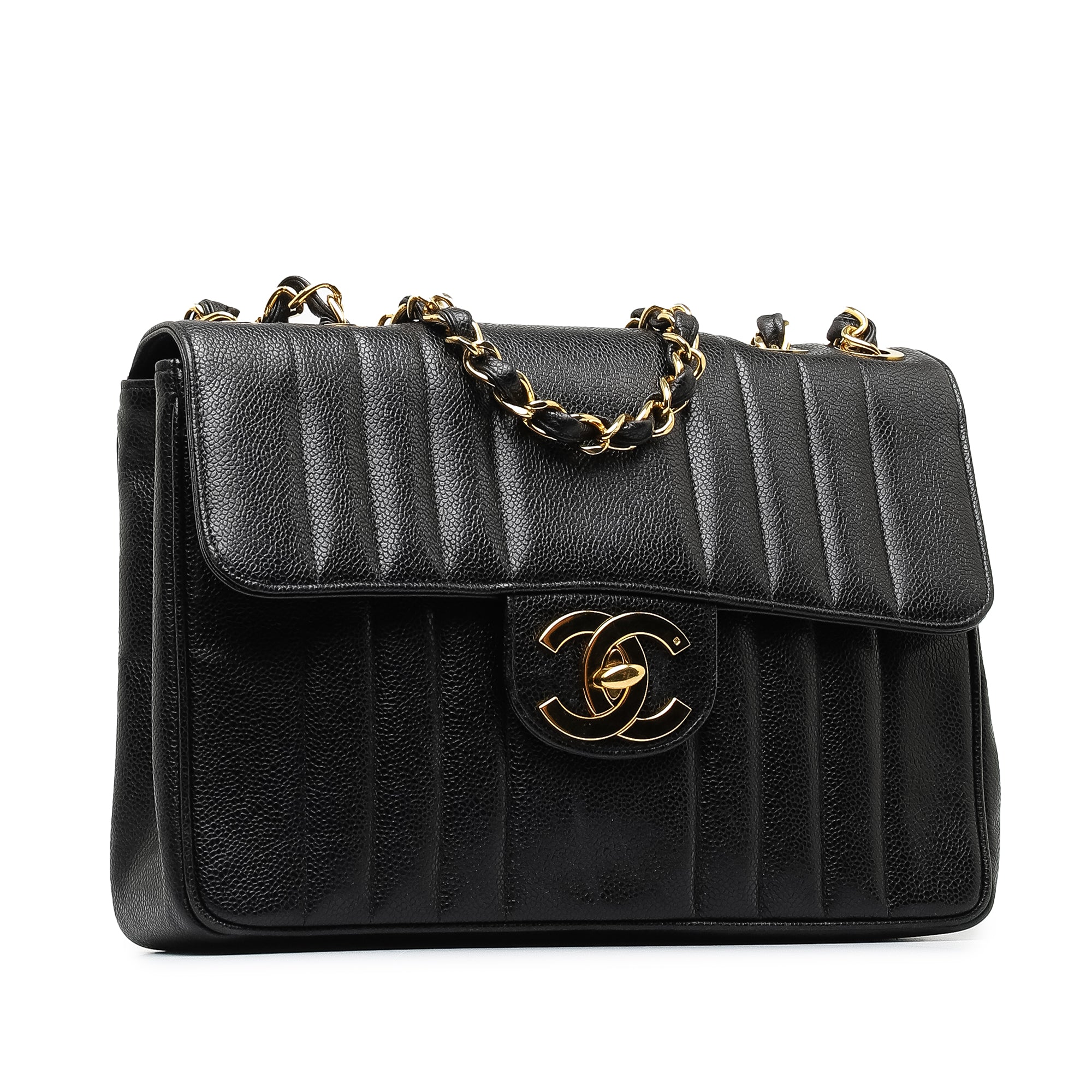 Chanel Jumbo Caviar Mademoiselle Flap Shoulder Bag