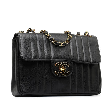 Chanel Jumbo Caviar Mademoiselle Flap Shoulder Bag