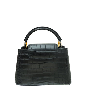 Louis Vuitton Black Matte Alligator Capucines BB Bag