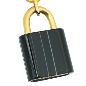 Louis Vuitton Black Crystal Key Padlock Chain Bracelet