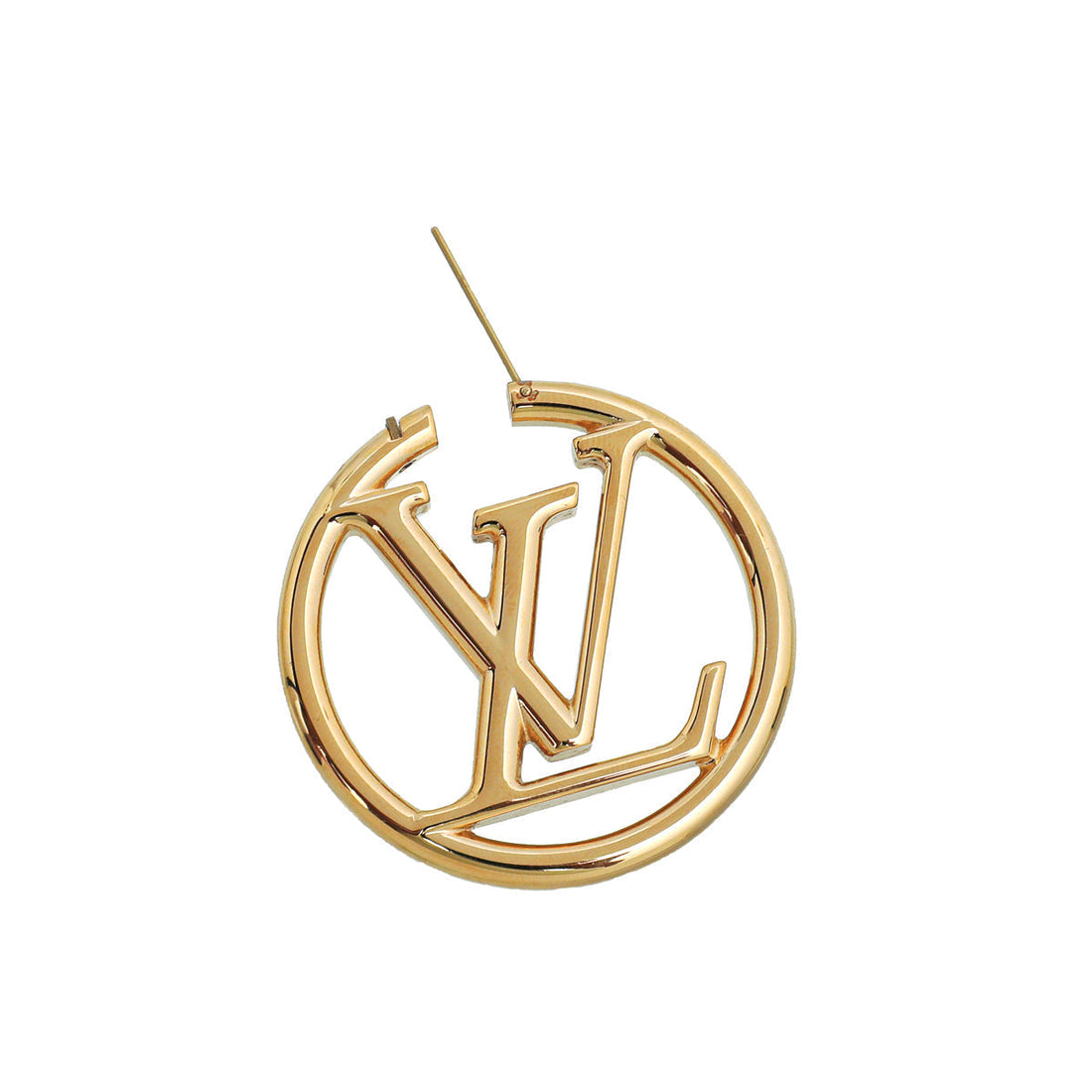 Louis Vuitton Gold Finish Louise Hoop GM Earrings