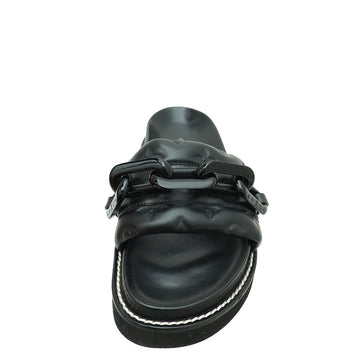 Louis Vuitton Black Monogram Embossed Sunset Flat Comfort Mules 36