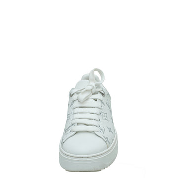 Louis Vuitton Bicolor Monogram Embossed Time Out Sneaker 37