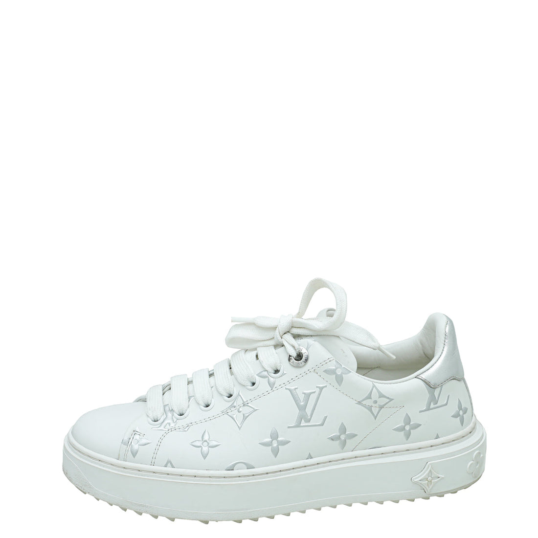 Louis Vuitton Bicolor Monogram Embossed Time Out Sneaker 37