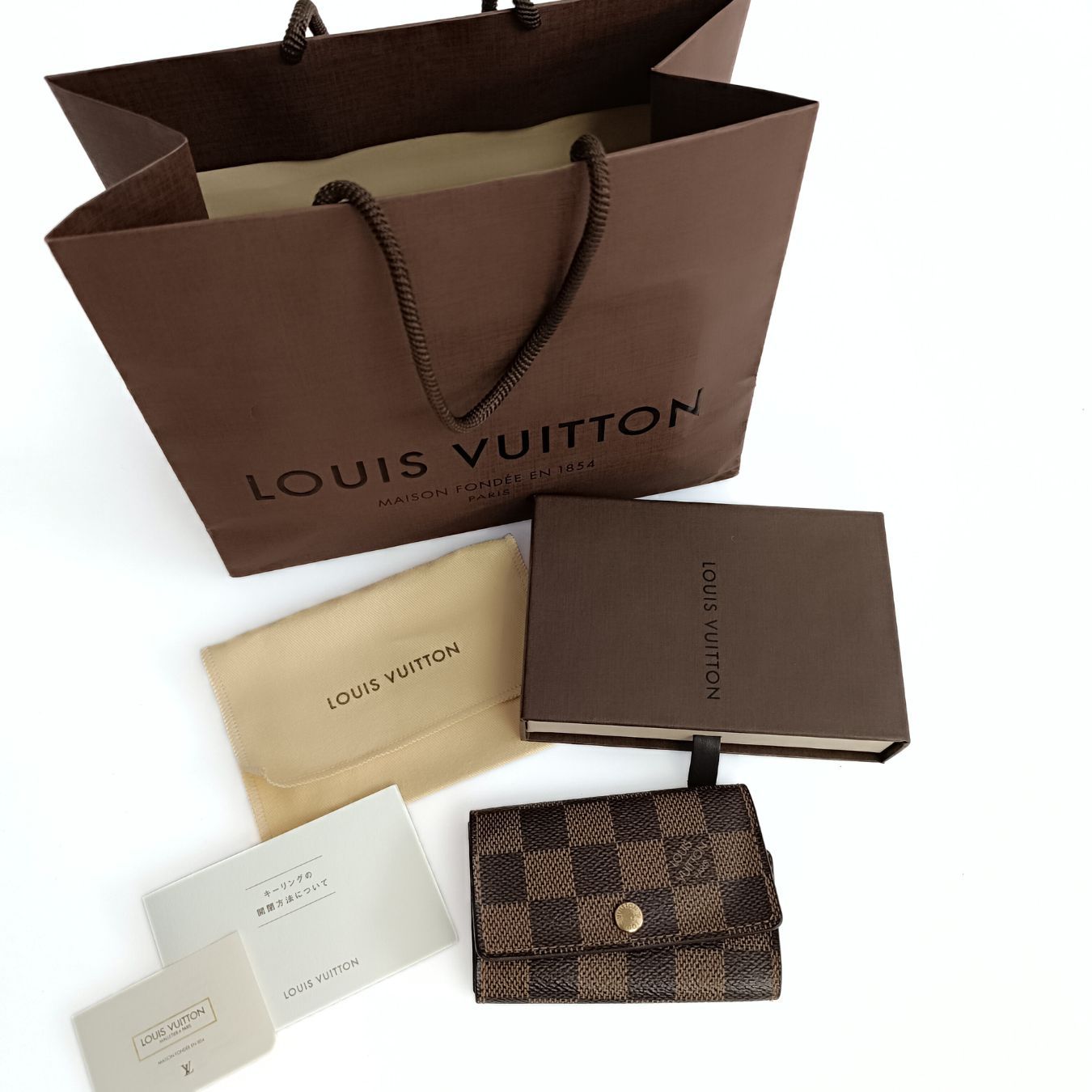 LOUIS VUITTON Damier Ebene key ring 6 hooks