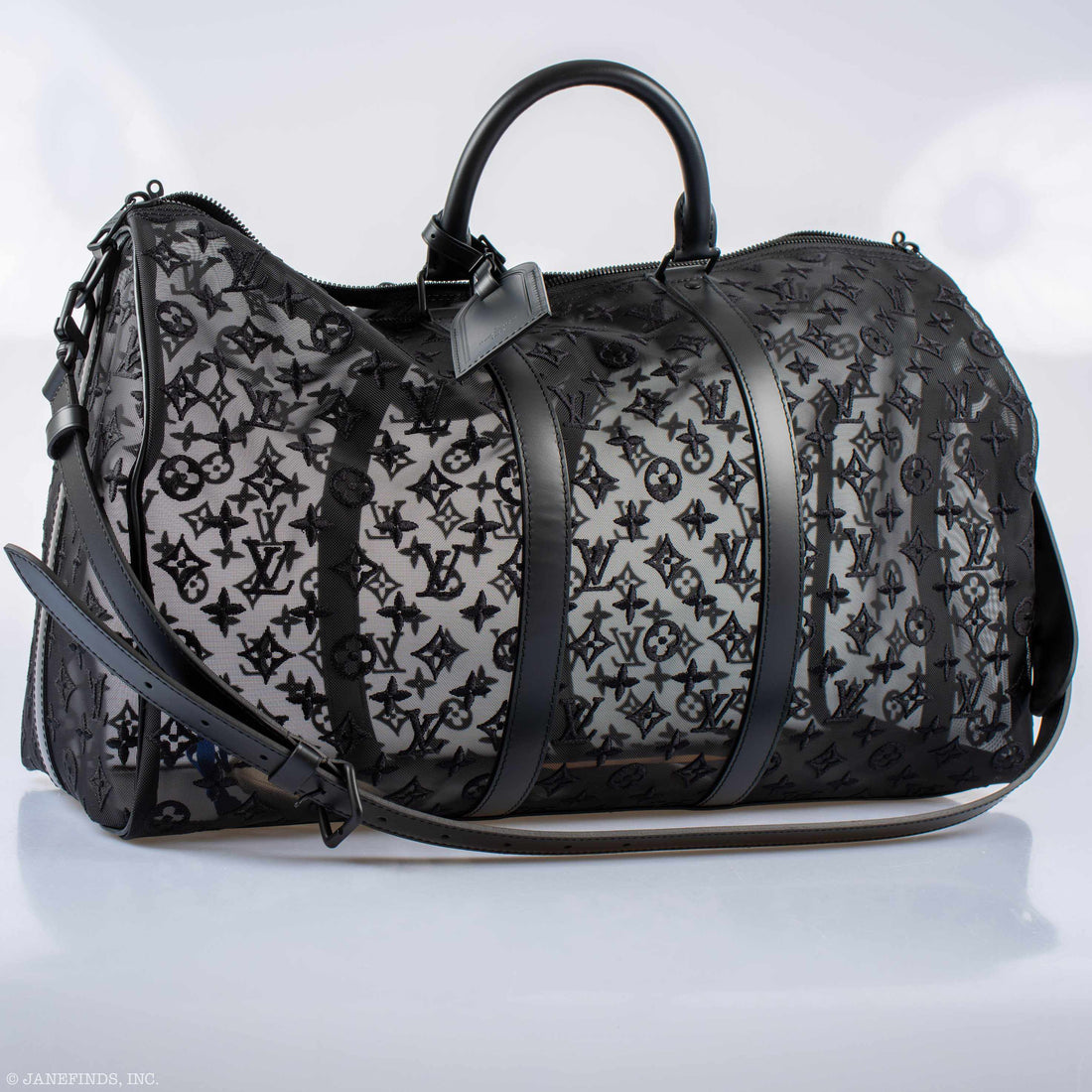 Louis Vuitton x Virgil Abloh Keepall 50 Bandouliere Black Monogram Mesh