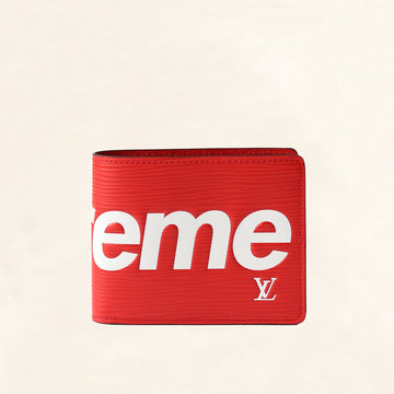 Louis Vuitton | Supreme Slender Bifold Wallet | Red