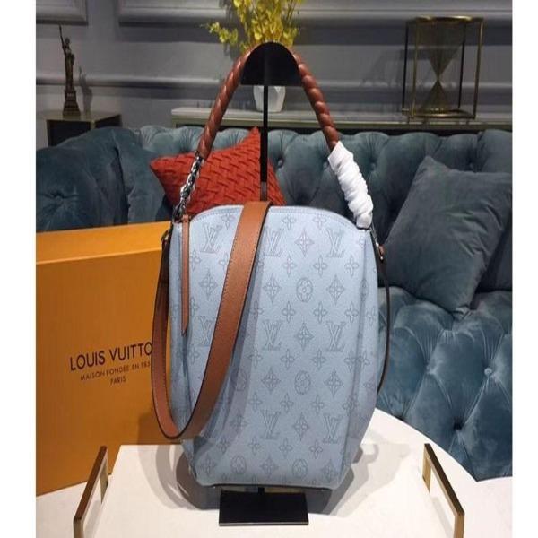 Louis Vuitton Girolata Handbag Mahina Bleu Horizon Pumpkin
