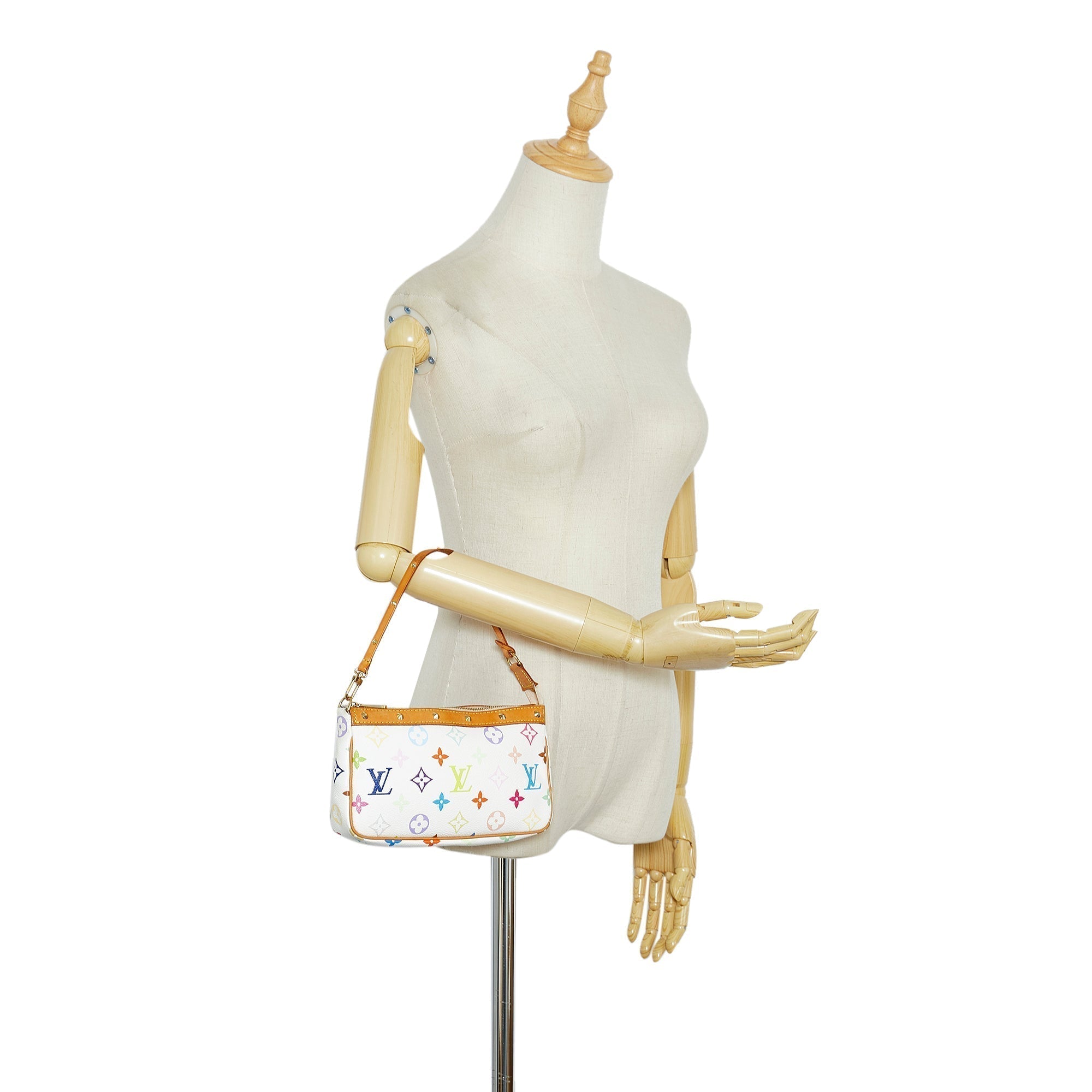 LOUIS VUITTON Monogram Multicolore Pochette Accessoires White