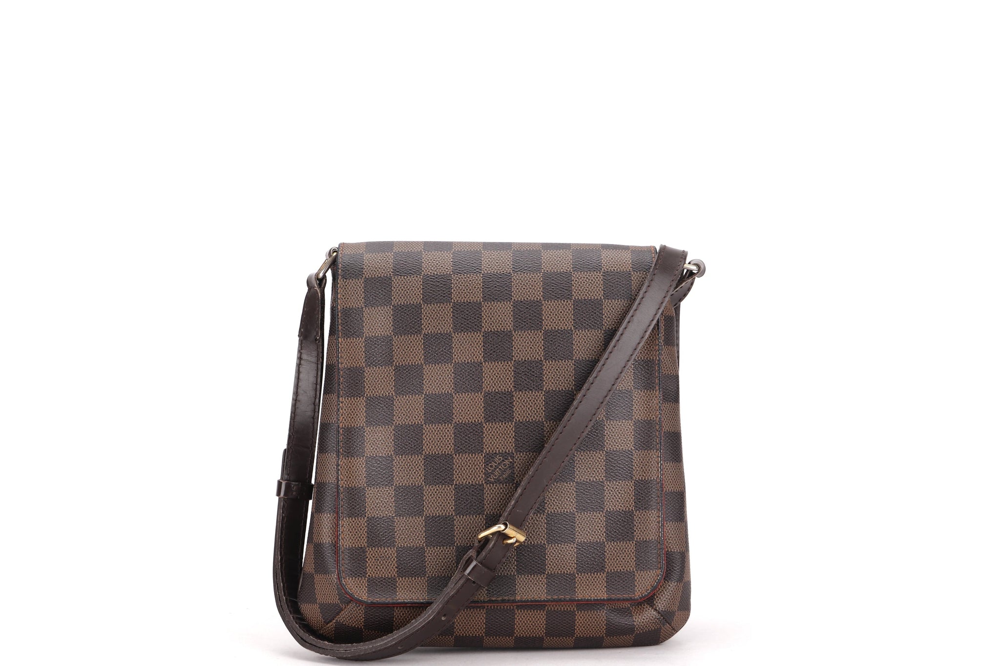 LOUIS VUITTON N51302 MUSETTE DAMIER EBENE CANVAS CROSSBODY (TH3089), NO DUST COVER