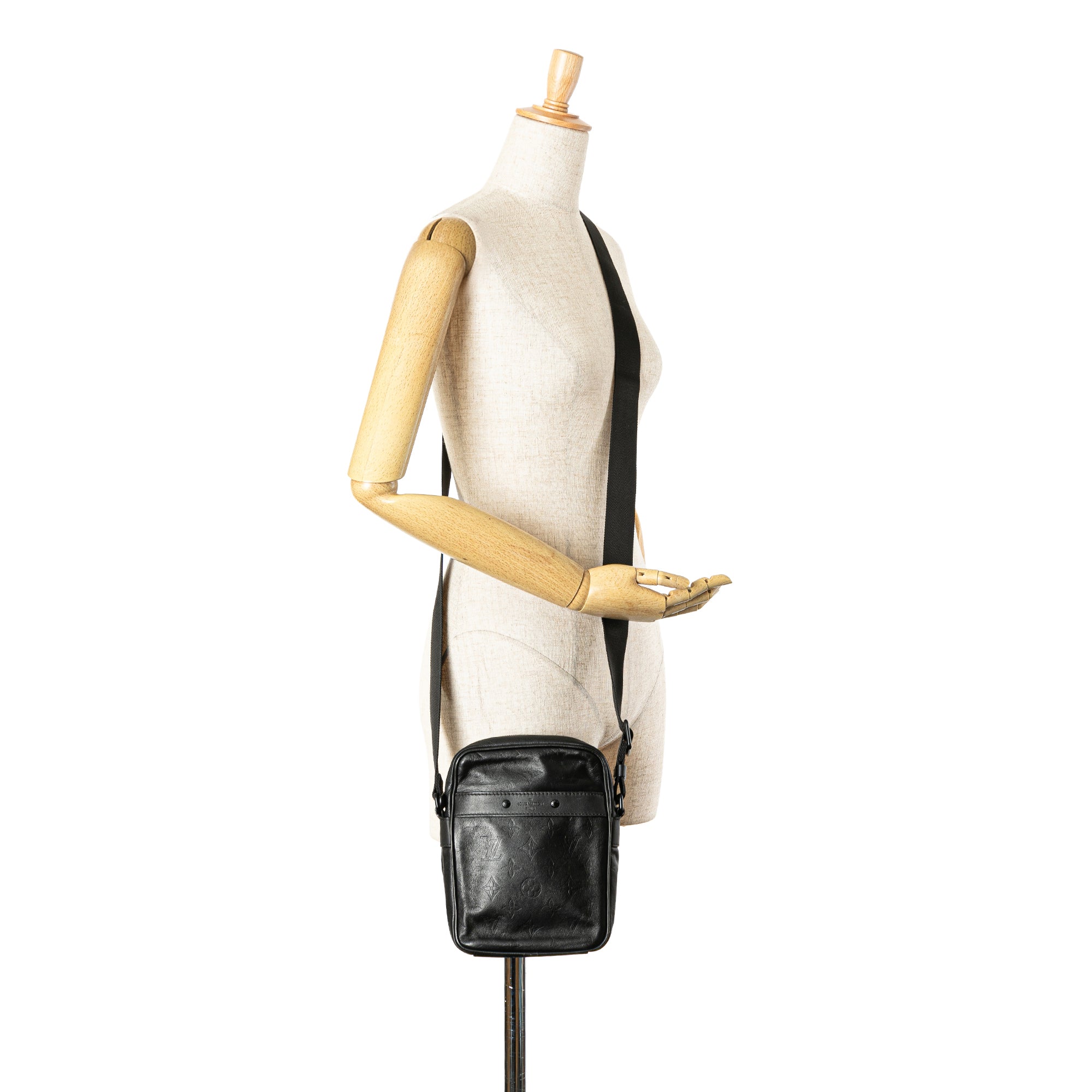 Black Louis Vuitton Monogram Shadow Danube PM Crossbody Bag