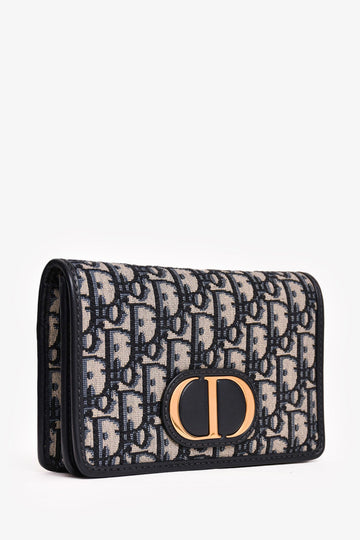 Christian Dior 2020 Navy Leather Oblique 2 In 1 30 Montage Belt/Shoulder Bag