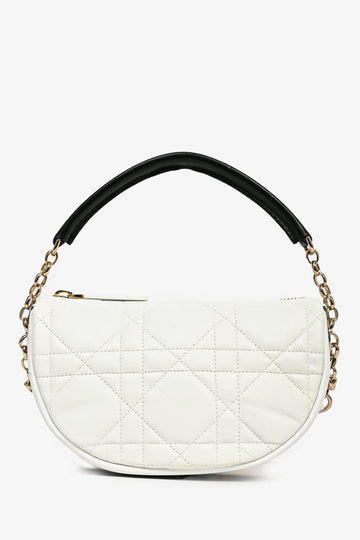 Christian Dior 2022 White Leather Cannage 'Vibe' Crossbody Bag