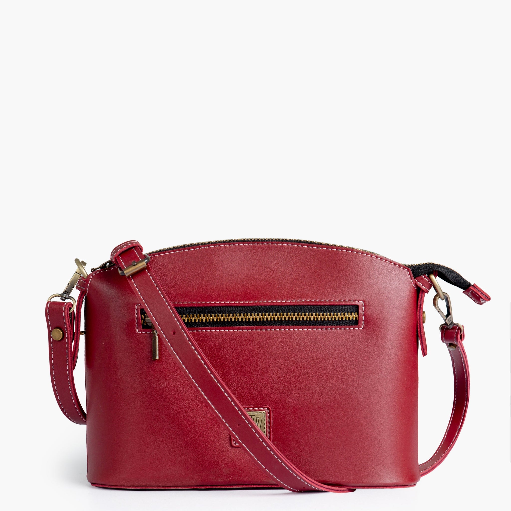 Maroon dome cross-body bag