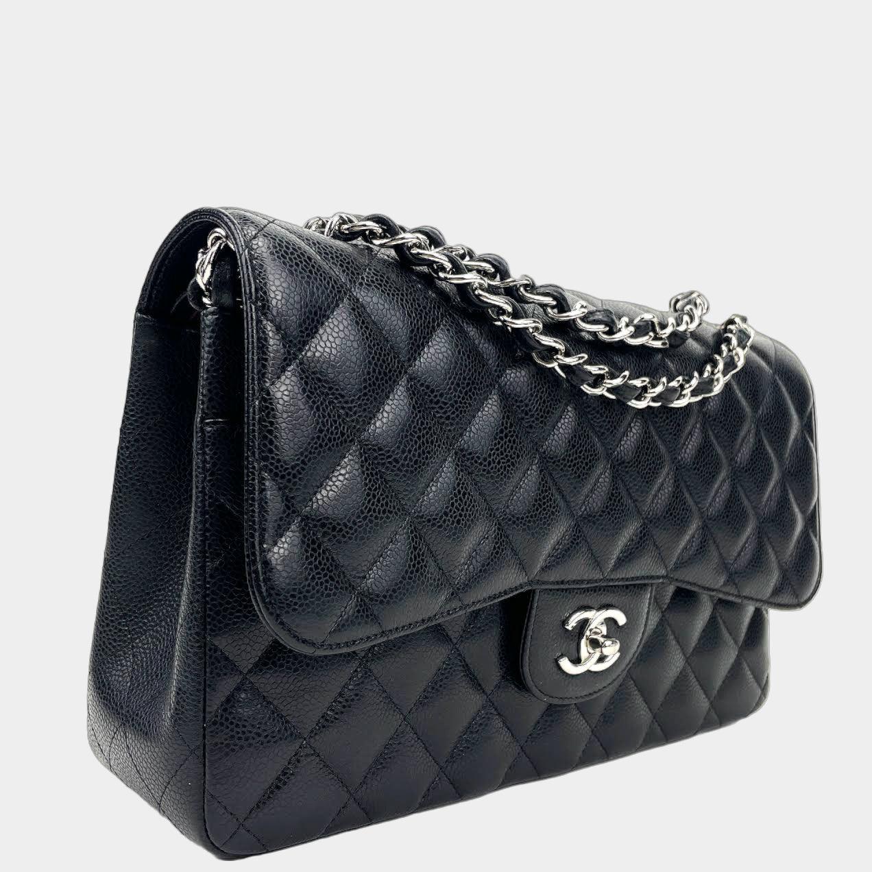 Chanel Jumbo Double Flap Bag Black Caviar Leather