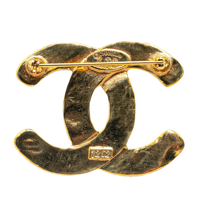 Chanel Woven CC Logo Brooch Metal Brooch in Good condition