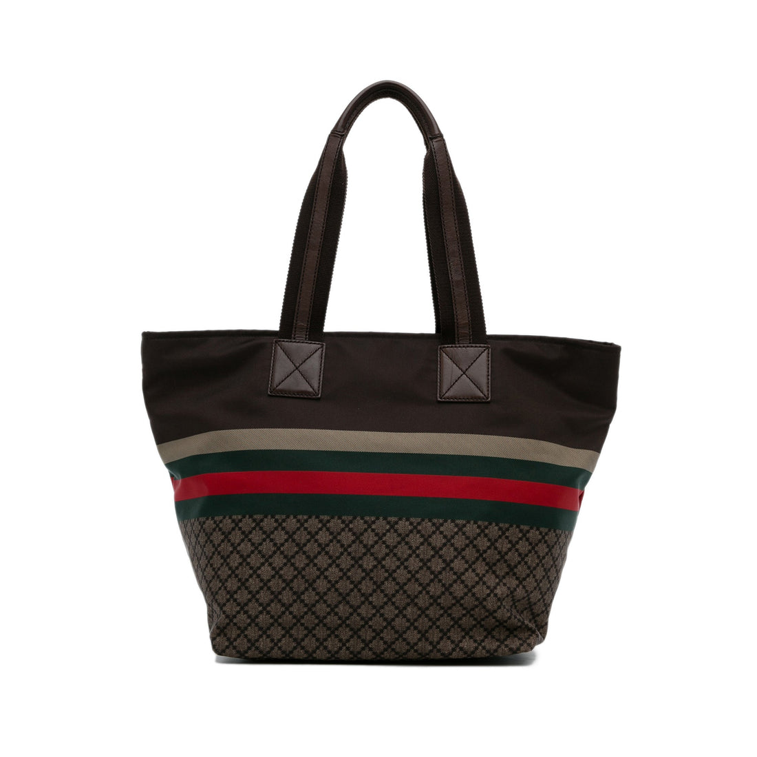 Brown Gucci Diamante Web Tote