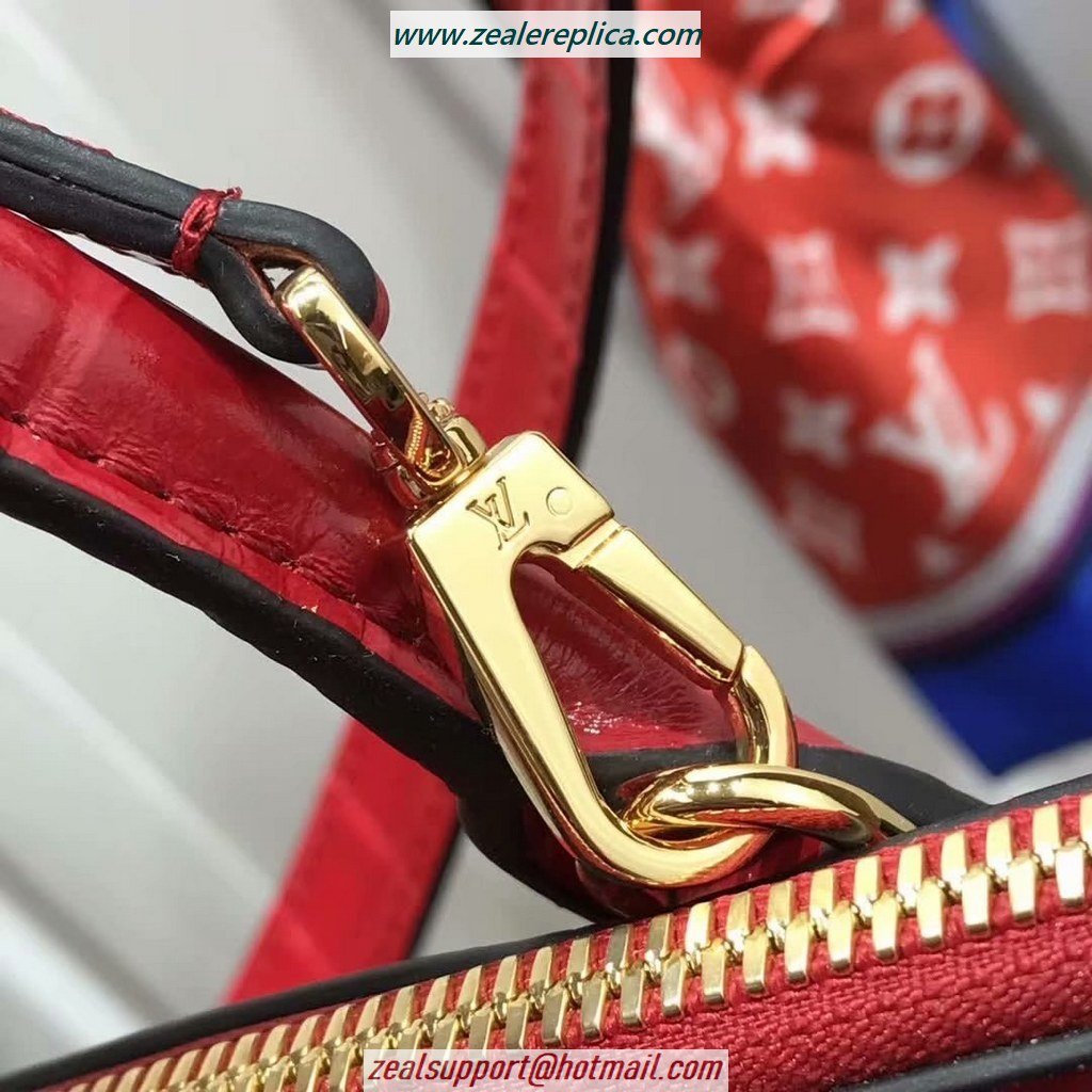 Louis Vuitton City Steamer PM Crocodilien Briliant Cerise