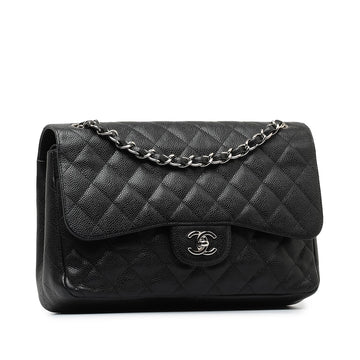 Chanel Jumbo Classic Caviar Double Flap Shoulder Bag