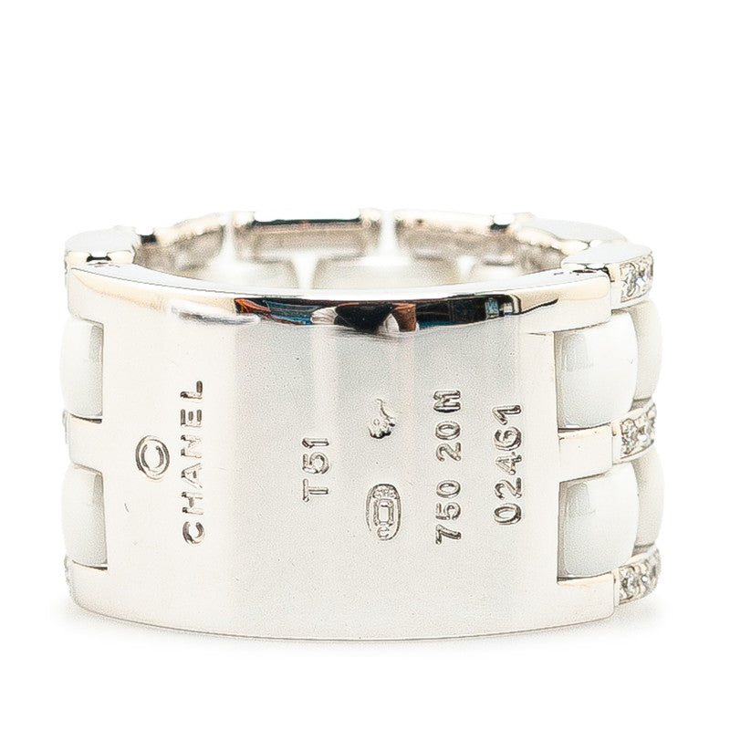 Chanel 18K Diamond Ceramic Large Ultra Ring Metal Ring in Excellent condition