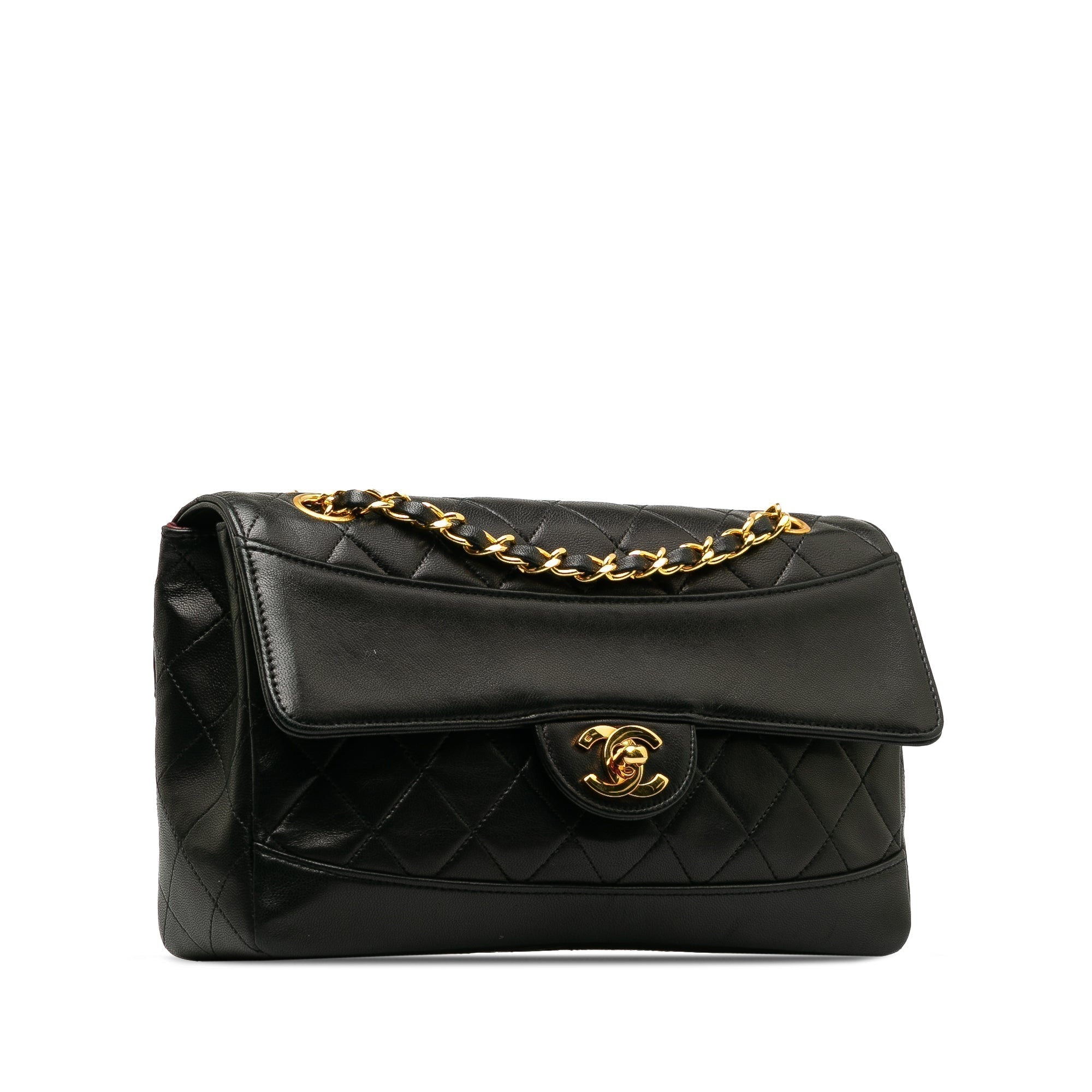 Chanel CC Matelasse Lambskin Flap Crossbody Bag