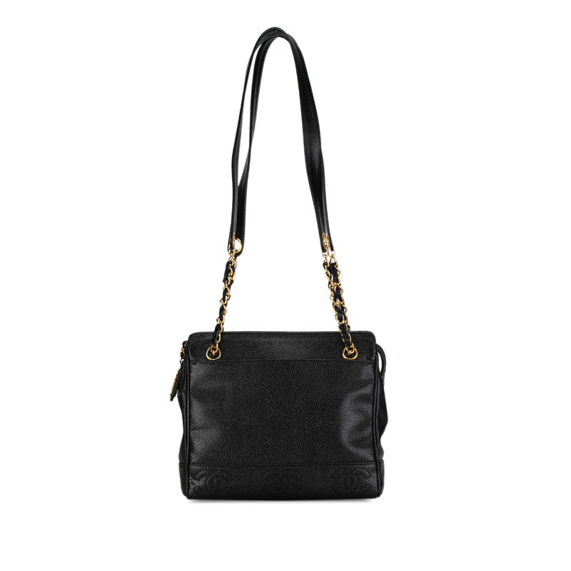 Chanel Triple CC Caviar Tote Bag Leather Tote Bag in Good condition