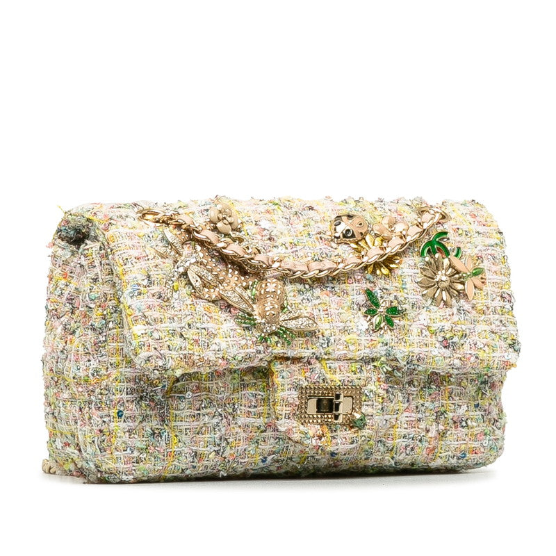 Chanel Mini Tweed Garden Party Reissue Single Flap Bag Cotton Shoulder Bag in Excellent condition