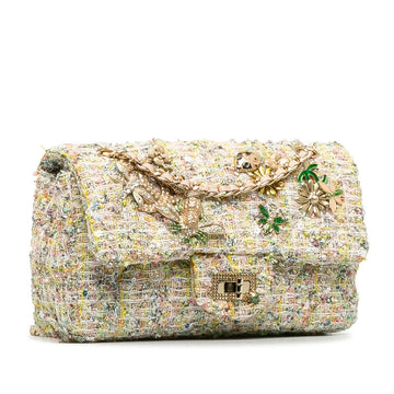 Chanel Mini Tweed Garden Party Reissue Single Flap Bag Cotton Shoulder Bag in Excellent condition