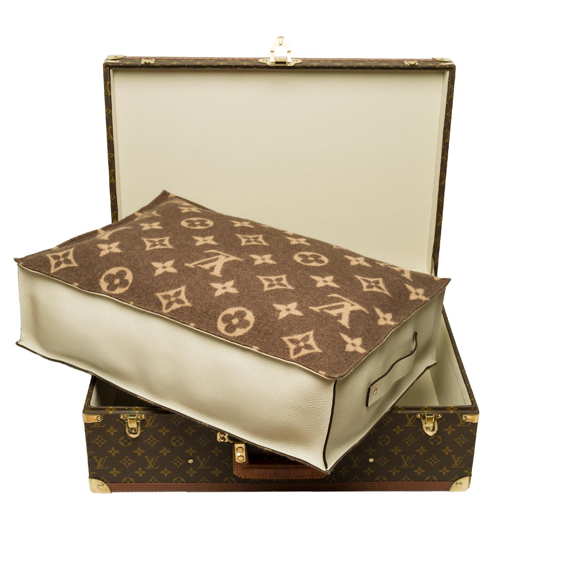 LOUIS VUITTON Customized Bisten 60 Dog Kennel for small dog in brown canvas