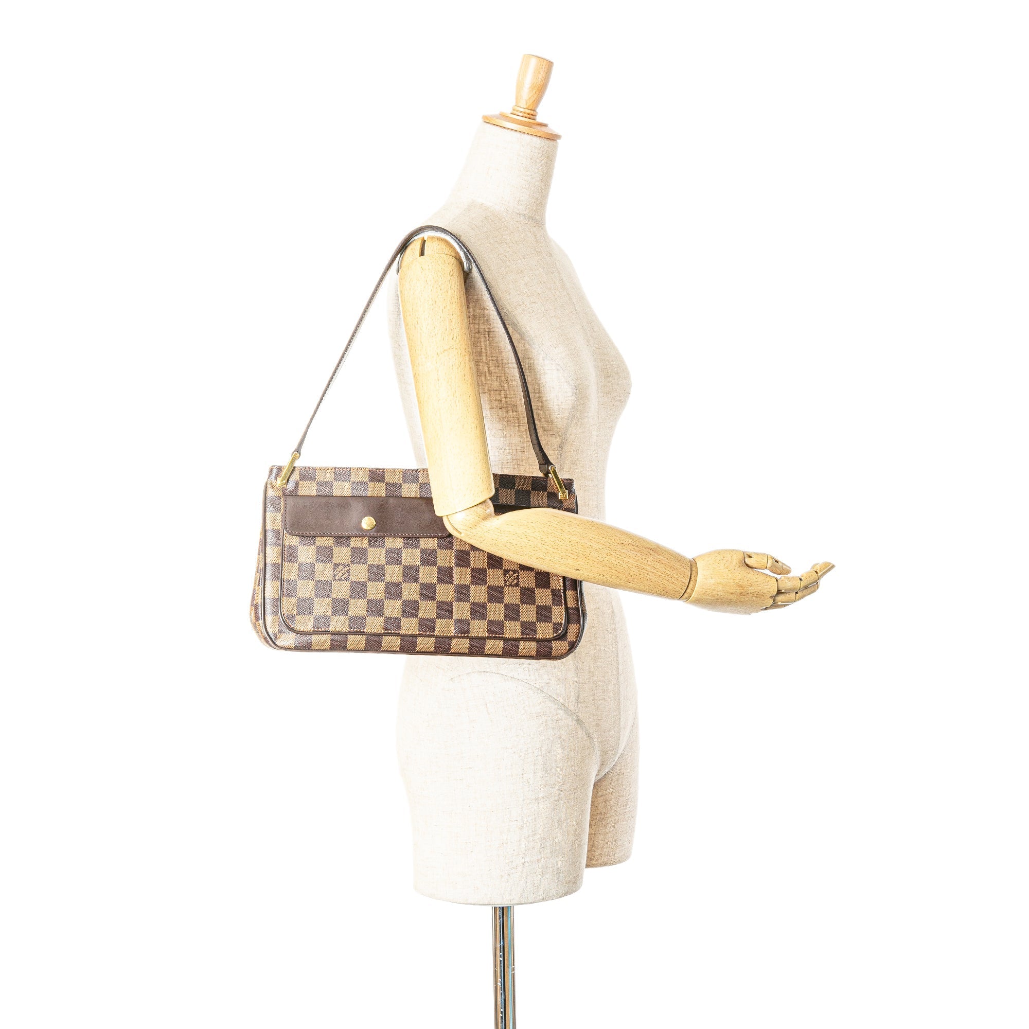 Brown Louis Vuitton Damier Ebene Aubagne Shoulder Bag