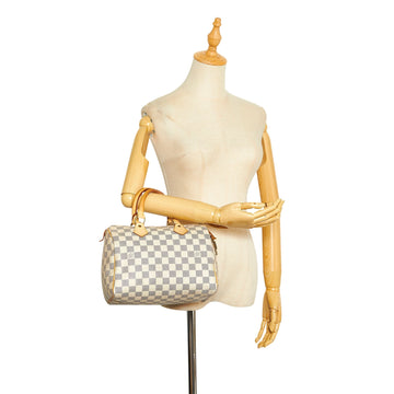 LOUIS VUITTON Damier Azur Speedy 25 White