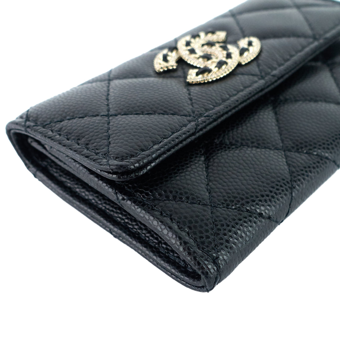 CHANEL 23P XL Caviar Leather Card Holder