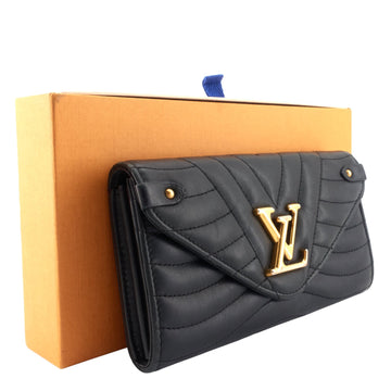 LOUIS VUITTON New Wave Calfskin Leather Long Wallet