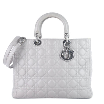 DIOR Lady Dior Large Lambskin Leather Bag