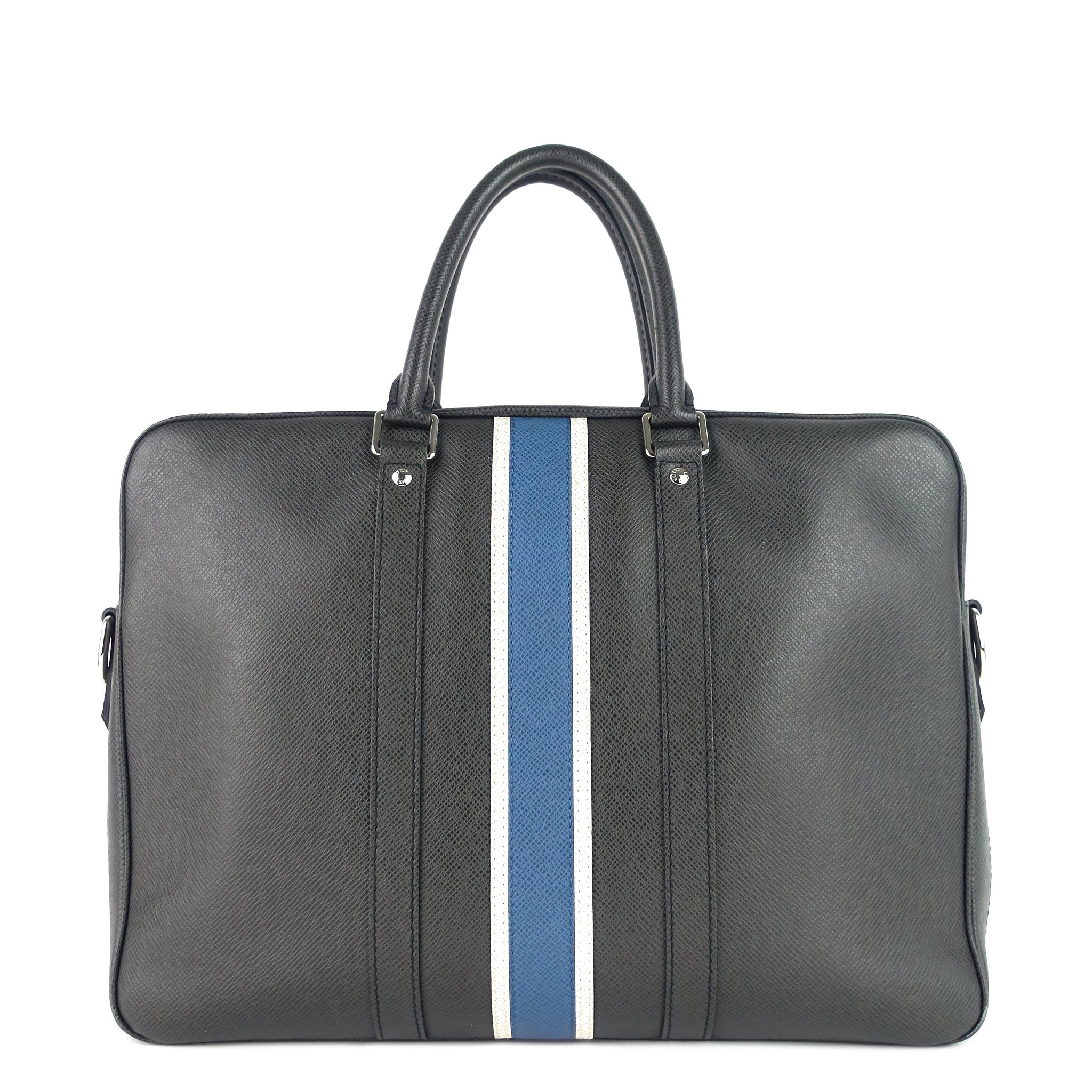 LOUIS VUITTON Porte-Document Voyage Ardoise Leather Briefcase Bag