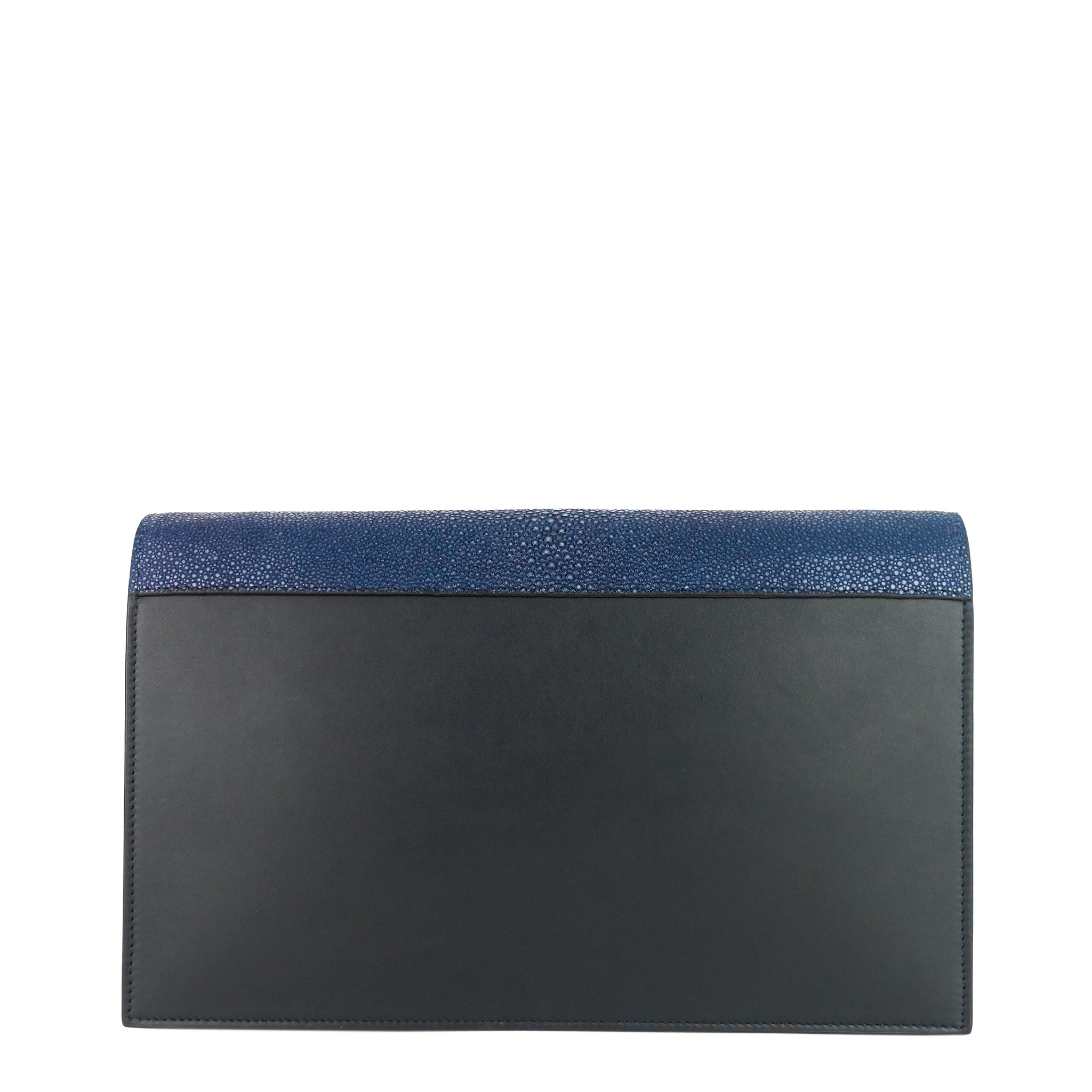 Celine Pocket Evening Leather and Shagreen Flap on Chain Bag