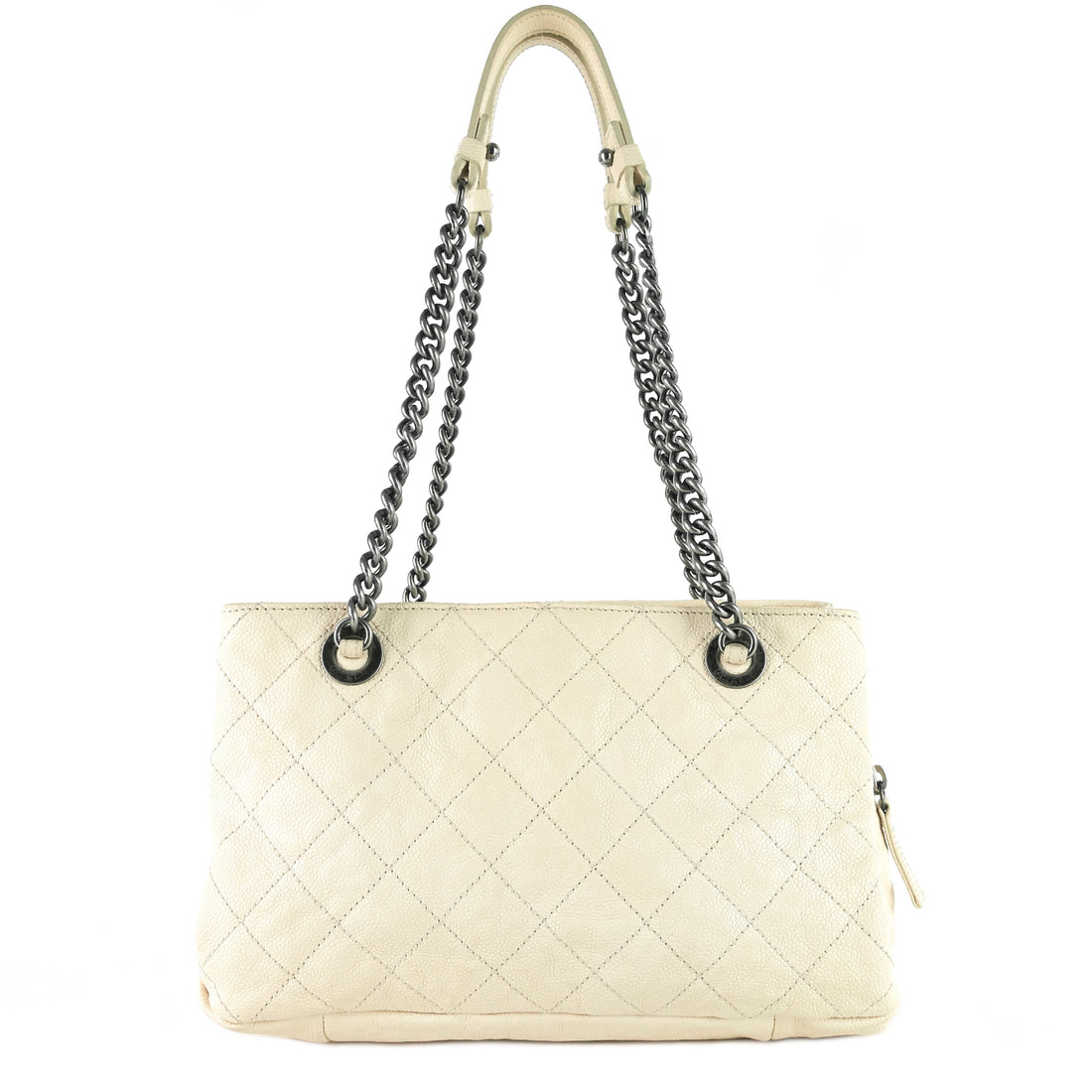 Chic Small Matelassé Caviar Leather Tote Bag