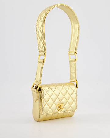 Chanel Vintage Gold Quilted Mini Bag with 24K Gold Hardware